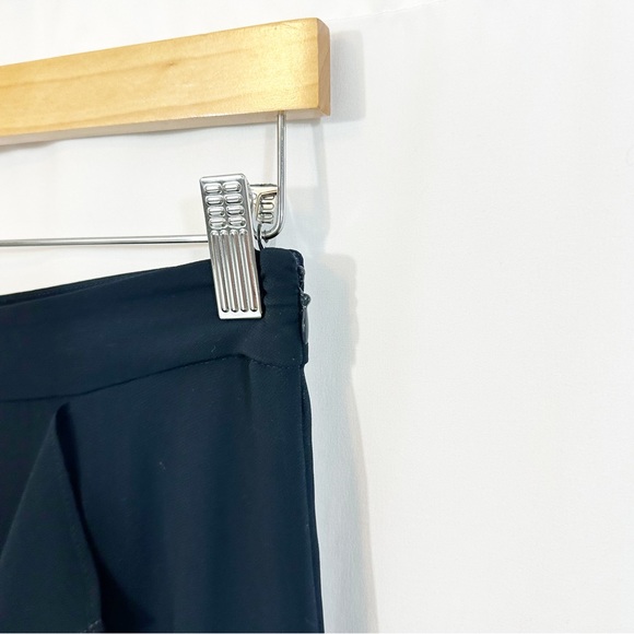 Badgley Mischka Cascading Ruffle Wide Leg High Waist Pants in Navy Blue - Picture 10 of 13